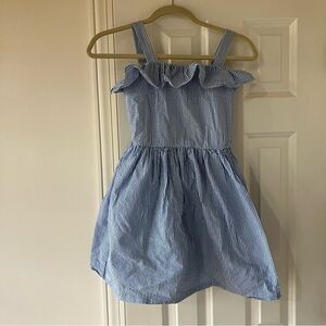 Polo Ralph Lauren Girls Seersucker Striped Ruffled Dress with Pockets (10)